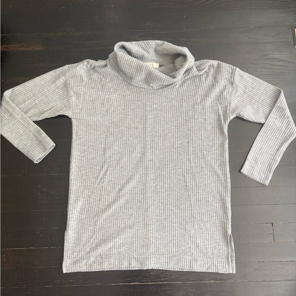 NWOT Loft Light Gray Turtleneck Waffle Knit Sweater, Size S